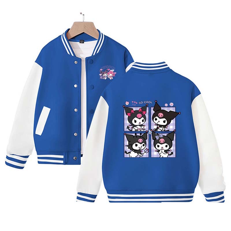 New Kawaii Sanrios Anime Pompompurin Cinnamoroll Kuromi Children Baseball Clothes Autumn Kids Jacket Boys Girls Sportswear Coats