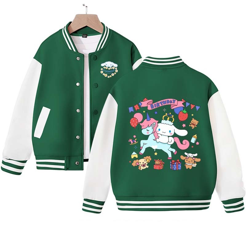 Sanrio Kawaii Anime Cinnamoroll Cute Cartoon Woman Jacket Spring Autumn Overcoat Jacket Loose Sports Children Baseball Uniforma