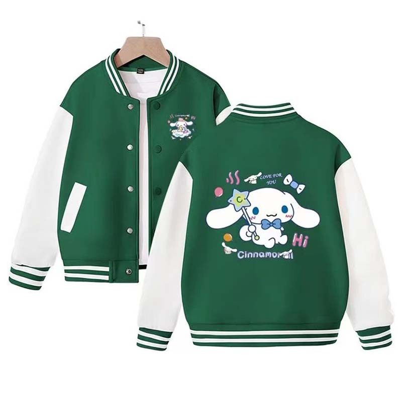 Sanrios Kawaii Anime Cinnamoroll Cute Cartoon Woman Jacket Spring Autumn New Loose Sports Baseball Uniform Birthday Gift