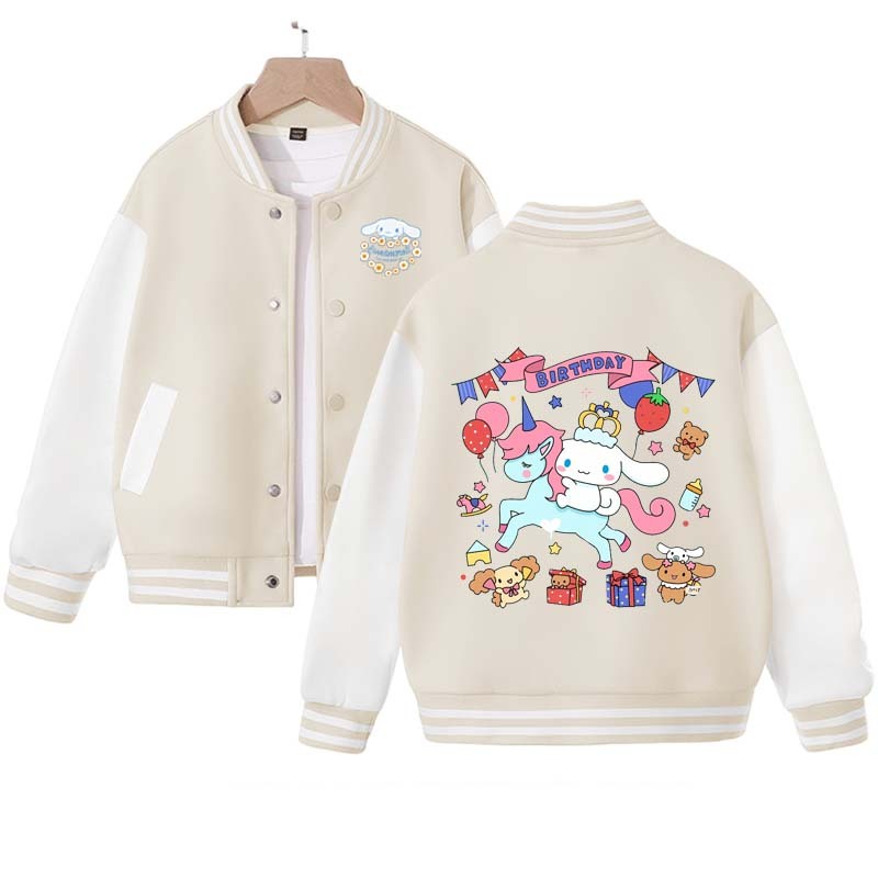 Sanrio Kawaii Anime Cinnamoroll Cute Cartoon Woman Jacket Spring Autumn Overcoat Jacket Loose Sports Children Baseball Uniforma
