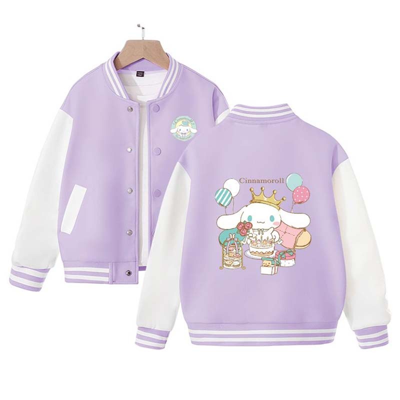 Sanrios Kawaii Anime Pochacco Cute Cartoon Spring and Autumn New Baseball Uniform Kids Tops Casual Coat Jacket Birthday Gift