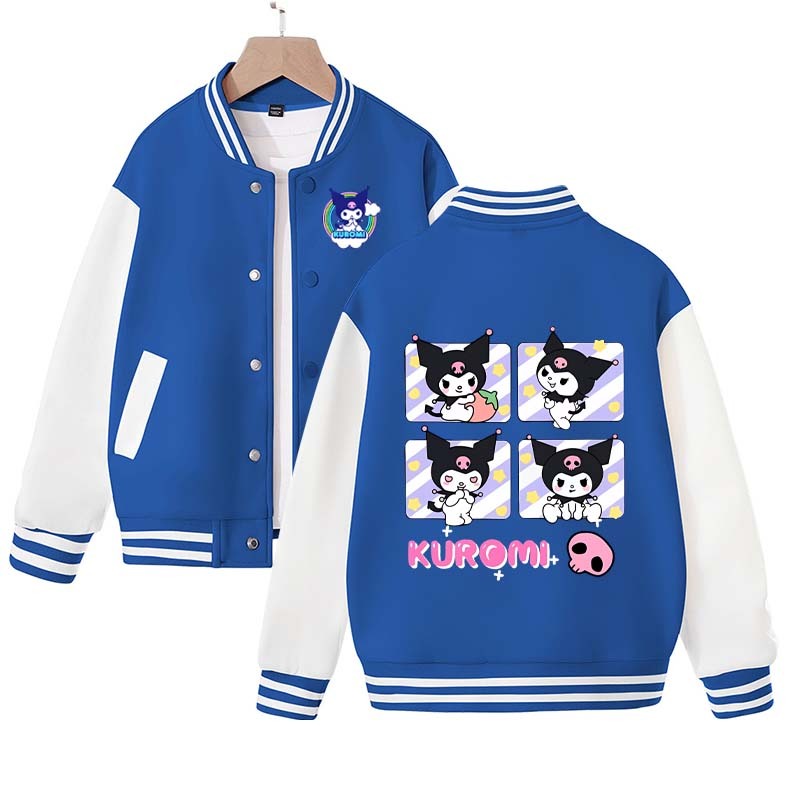 2023 New Kuromi Baseball Jersey Kawaii Sanrio Mymelody Cinnamoroll Autumn Student Cartoon Sports Coat Cute Girl Jacket Birthday Gift