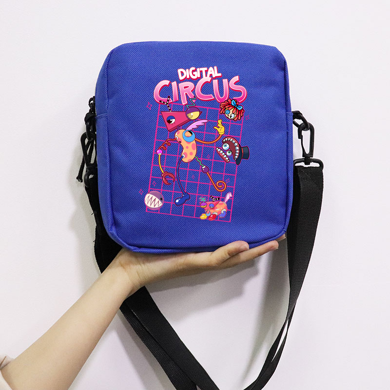 The Amazing Digital Circus School Bag Peripheral Oblique Bag Small Square Bag One Shoulder Oblique Backpack for Boy and Girls