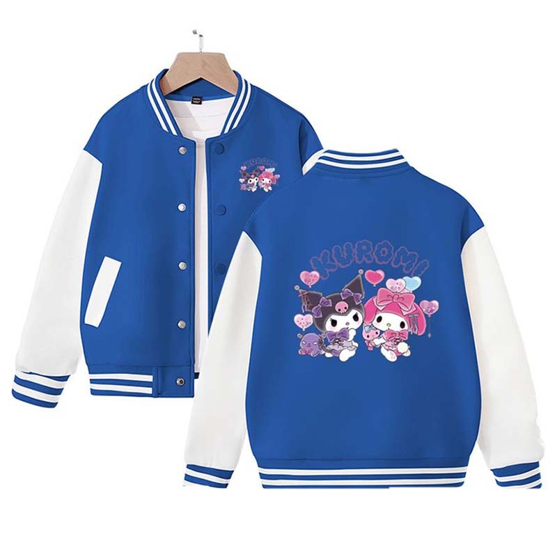 Sanrio Cotton Kid Kuromi Baseball Uniform Melody Cartoon Dopamine Dressing Jacket Cute Spring Autumn Casual Coat Anime Girl Gift