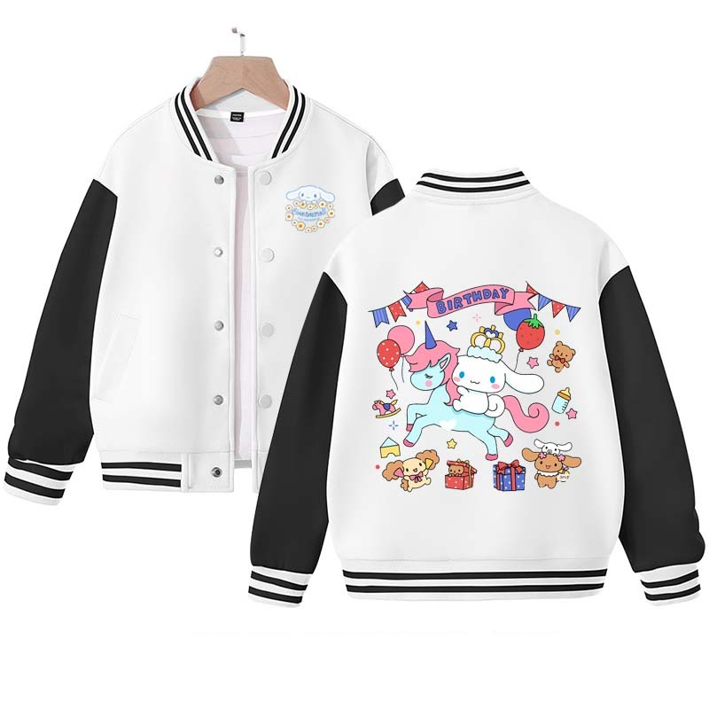 Sanrio Kawaii Anime Cinnamoroll Cute Cartoon Woman Jacket Spring Autumn Overcoat Jacket Loose Sports Children Baseball Uniforma