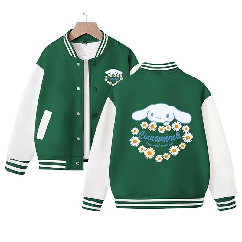 Sanrios Kawaii Anime Cinnamoroll Cute Cartoon Woman Jacket Spring Autumn New Loose Sports Baseball Uniform Birthday Gift
