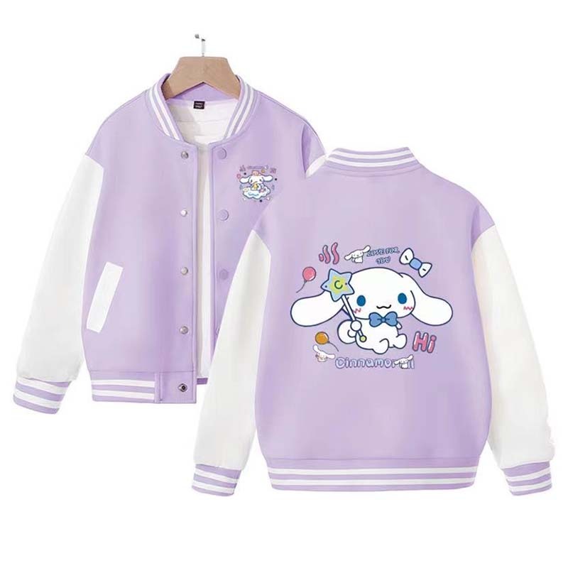 Sanrios Kawaii Anime Cinnamoroll Cute Cartoon Woman Jacket Spring Autumn New Loose Sports Baseball Uniform Birthday Gift