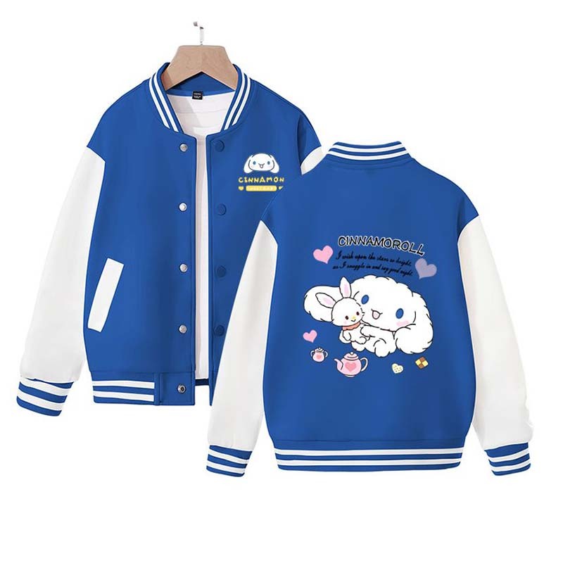 Sanrios Kawaii Anime Cinnamoroll Cute Cartoon Woman Jacket Spring Autumn New Loose Sports Baseball Uniform Birthday Gift