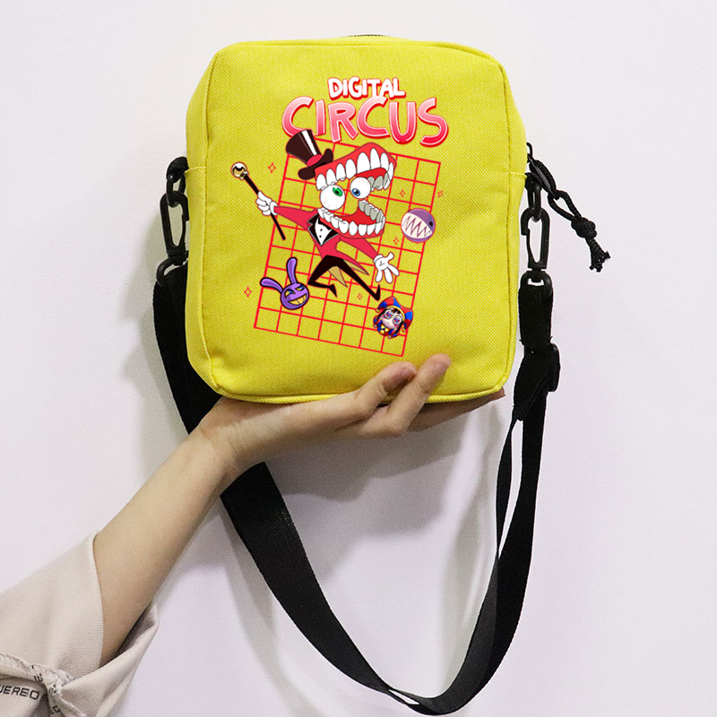 The Amazing Digital Circus School Bag Peripheral Oblique Bag Small Square Bag One Shoulder Oblique Backpack for Boy and Girls
