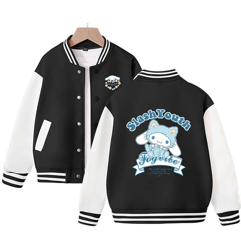 Sanrios Kawaii Anime Cinnamoroll Cute Cartoon Girl Kids Jacket Spring Autumn Sports Baseball Uniform Children Birthday Gift