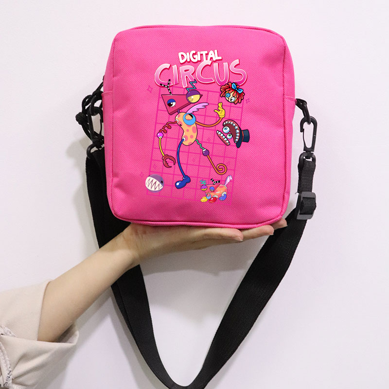 The Amazing Digital Circus School Bag Peripheral Oblique Bag Small Square Bag One Shoulder Oblique Backpack for Boy and Girls