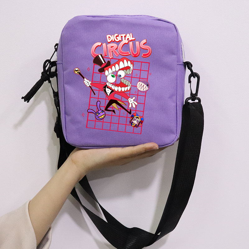 The Amazing Digital Circus School Bag Peripheral Oblique Bag Small Square Bag One Shoulder Oblique Backpack for Boy and Girls