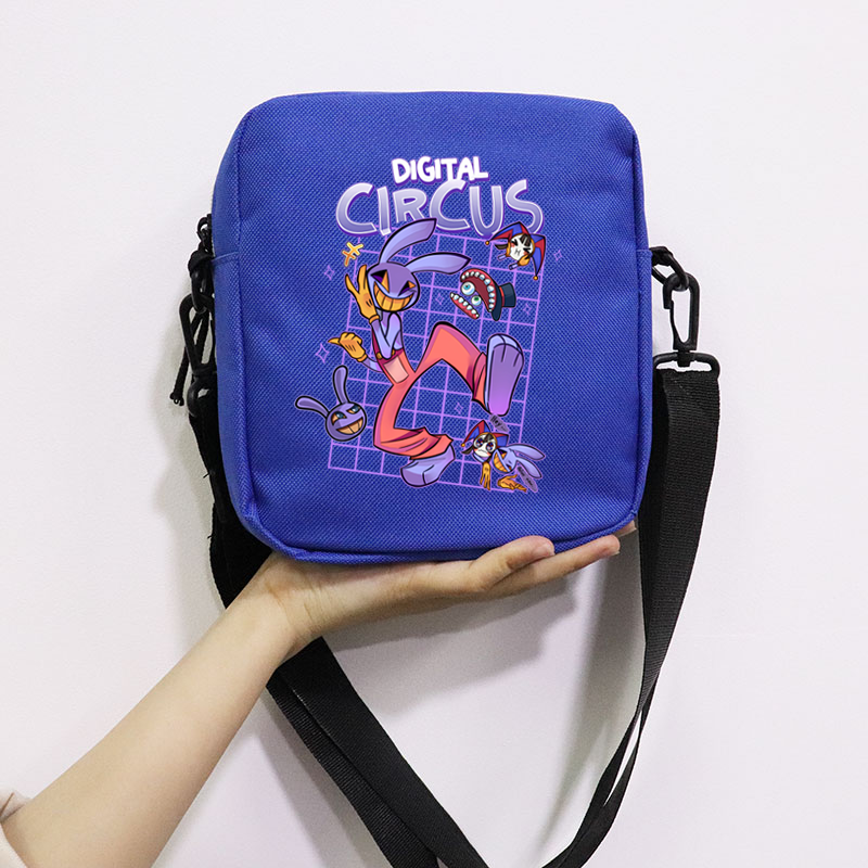 The Amazing Digital Circus School Bag Peripheral Oblique Bag Small Square Bag One Shoulder Oblique Backpack for Boy and Girls