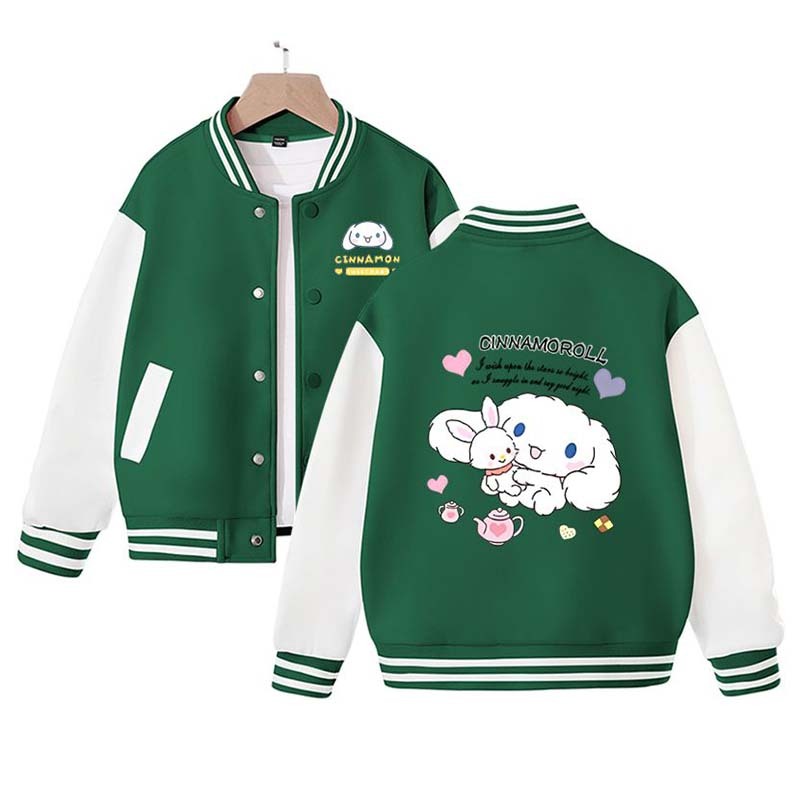 Sanrios Kawaii Anime Cinnamoroll Cute Cartoon Woman Jacket Spring Autumn New Loose Sports Baseball Uniform Birthday Gift