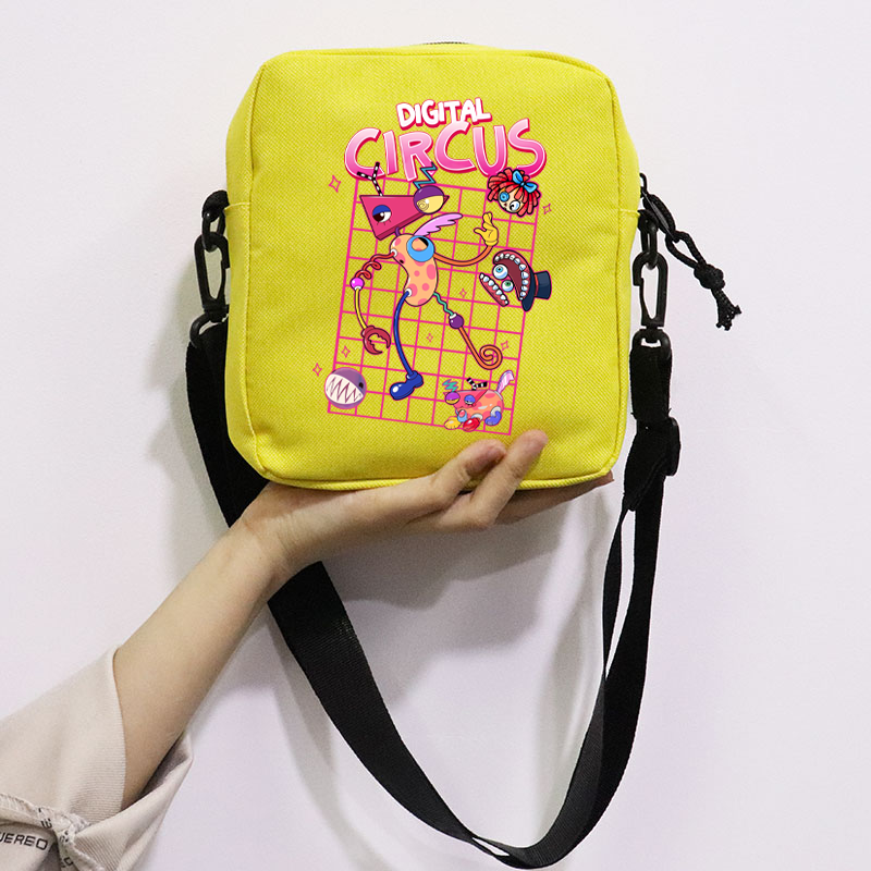 The Amazing Digital Circus School Bag Peripheral Oblique Bag Small Square Bag One Shoulder Oblique Backpack for Boy and Girls