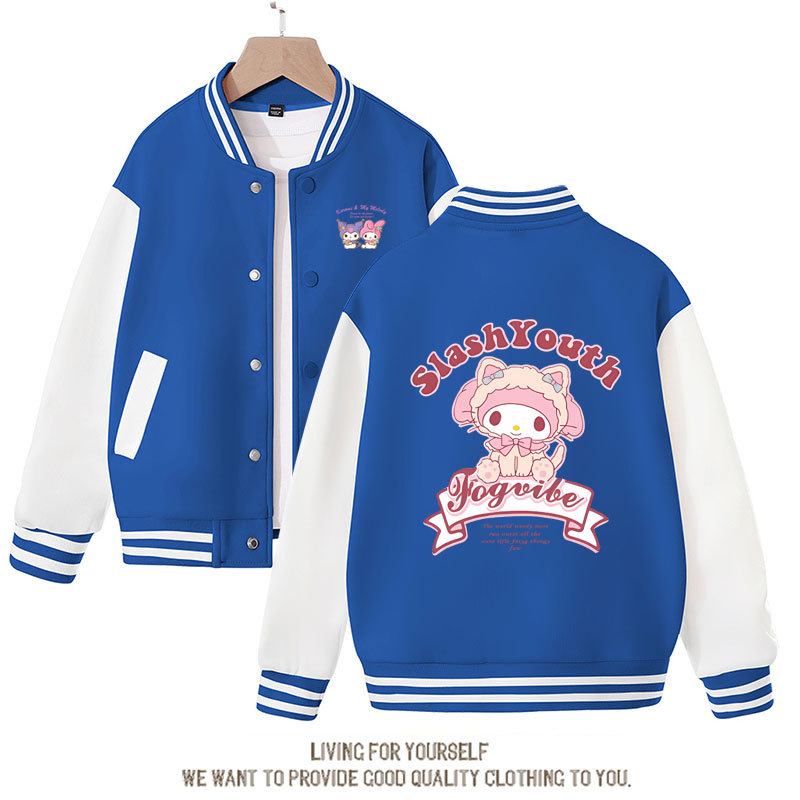 Sanrio Kawaii Anime My Melody Jacket Cute Cartoon Woman Spring Autumn Overcoat Jacket Loose Sports Children Baseball Uniforma