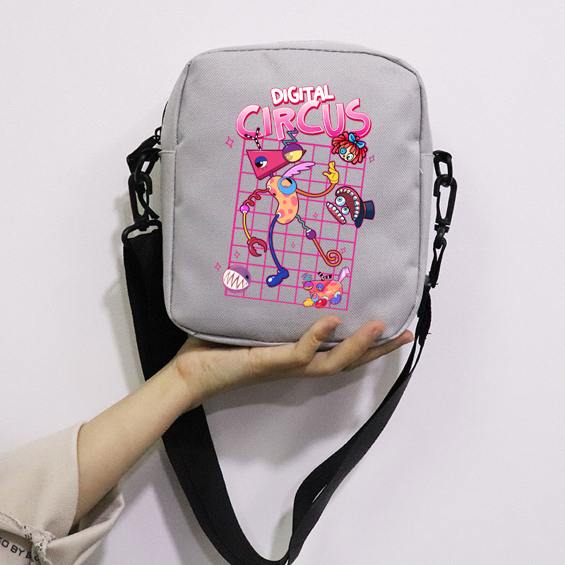 The Amazing Digital Circus School Bag Peripheral Oblique Bag Small Square Bag One Shoulder Oblique Backpack for Boy and Girls
