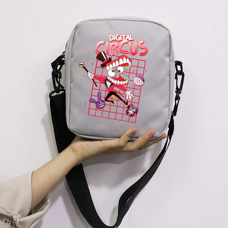 The Amazing Digital Circus School Bag Peripheral Oblique Bag Small Square Bag One Shoulder Oblique Backpack for Boy and Girls