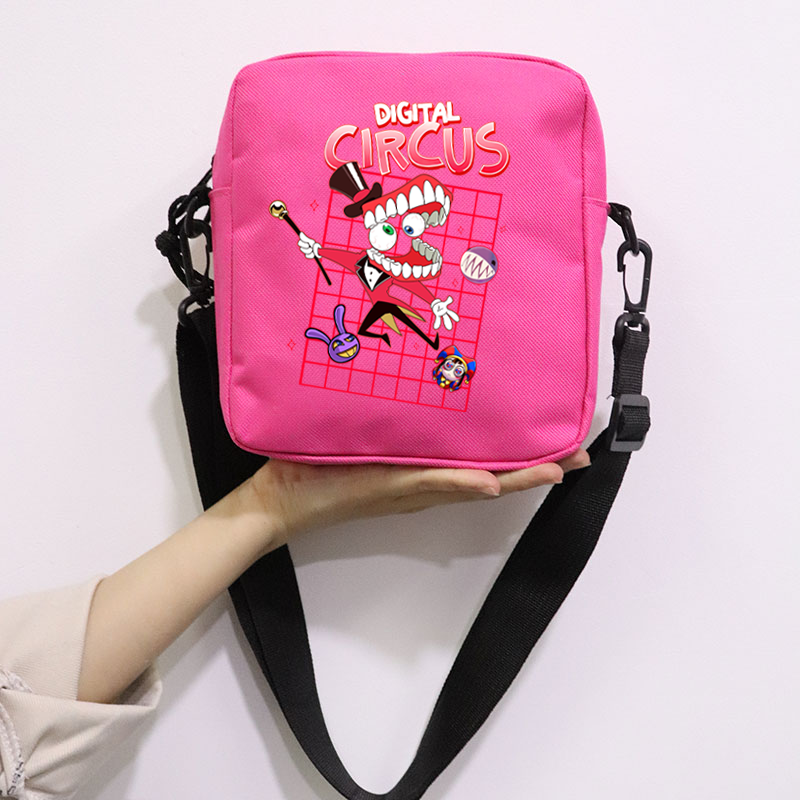 The Amazing Digital Circus School Bag Peripheral Oblique Bag Small Square Bag One Shoulder Oblique Backpack for Boy and Girls