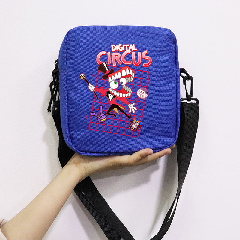 The Amazing Digital Circus School Bag Peripheral Oblique Bag Small Square Bag One Shoulder Oblique Backpack for Boy and Girls