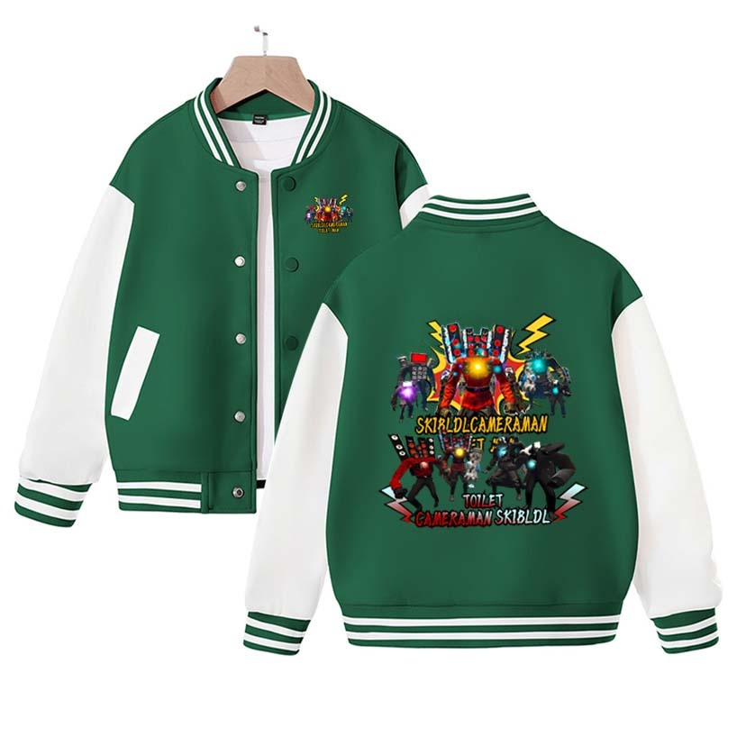 Skibidi Toilet Toilet Man Baseball Uniform Children's Jacket Spring and Autumn Cartoon Print Titan Audio Man Clothes Top Jacket