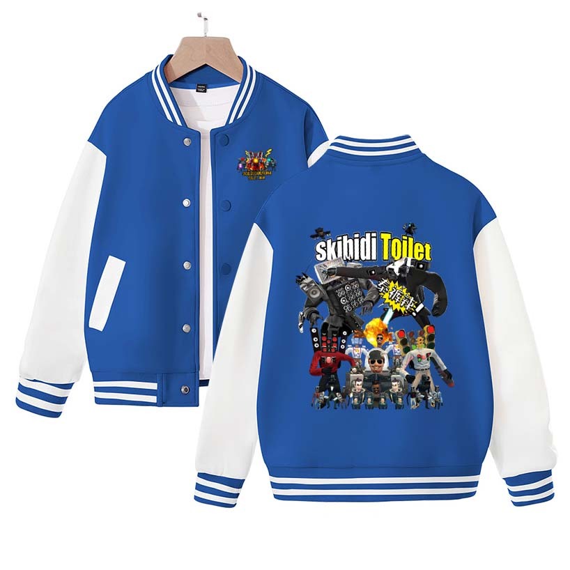 New Skibidi Toilet Jacket Children Skibidi Toilet Costume Kids Coat Cartoon Boys Girls Sports Baseball Uniform Clothes Christmas
