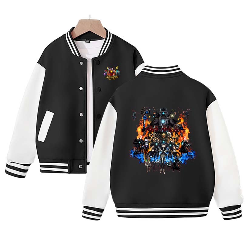 Skibidi Toilet Clothes Fashionable Children's Baseball Uniforms Boys and Girls Autumn Clothing Casual and Comfortable Jackets