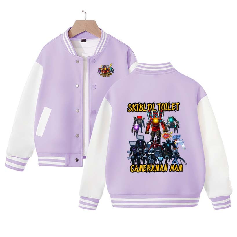 Skibidi Toilet Jacket Children Skibidi Toilet Costume Kids Coat Cartoon Boys Girls Sports Baseball Uniform Clothes Christmas
