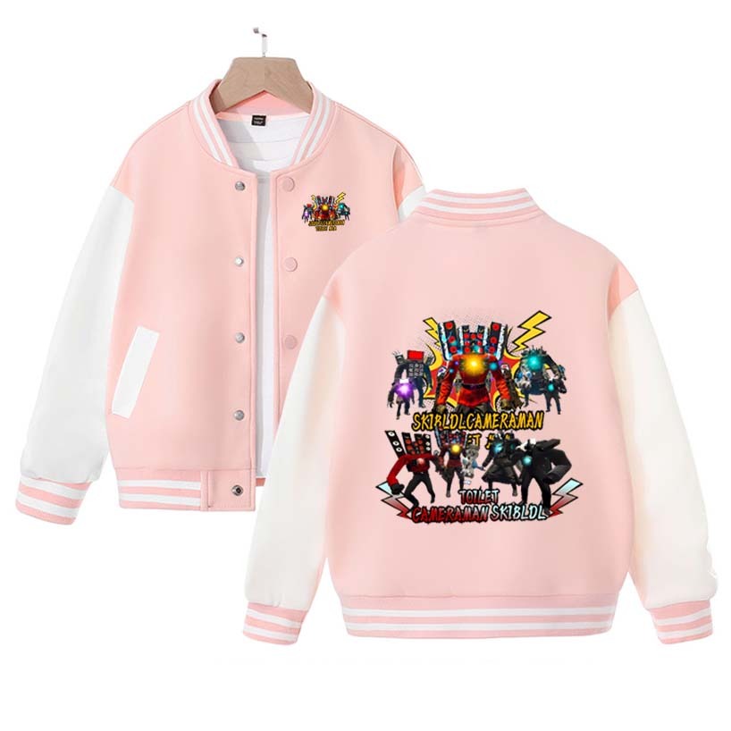 Skibidi Toilet Toilet Man Baseball Uniform Children's Jacket Spring and Autumn Cartoon Print Titan Audio Man Clothes Top Jacket