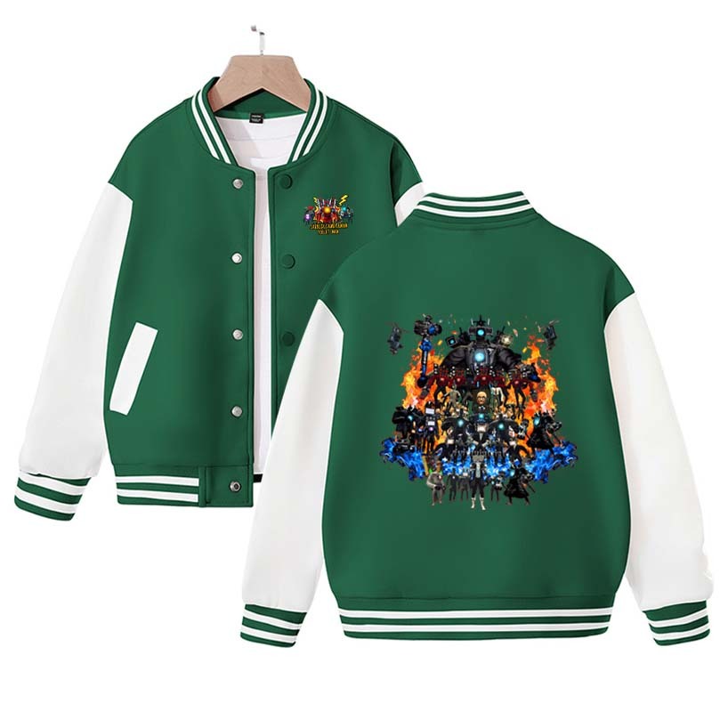 Skibidi Toilet Clothes Fashionable Children's Baseball Uniforms Boys and Girls Autumn Clothing Casual and Comfortable Jackets
