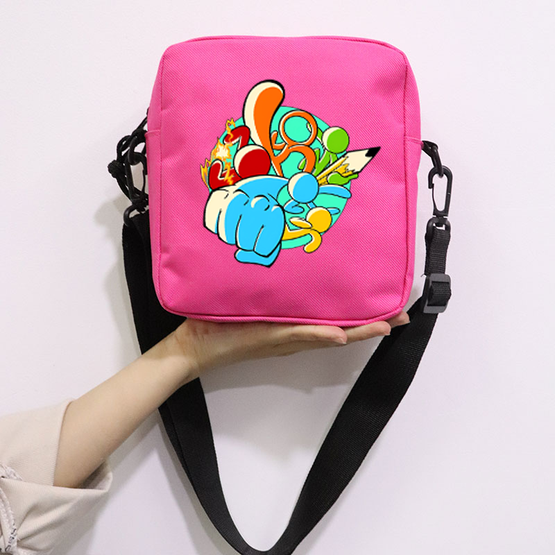 The Amazing Digital Circus School Bag Peripheral Oblique Bag Small Square Bag One Shoulder Oblique Backpack for Boy and Girls
