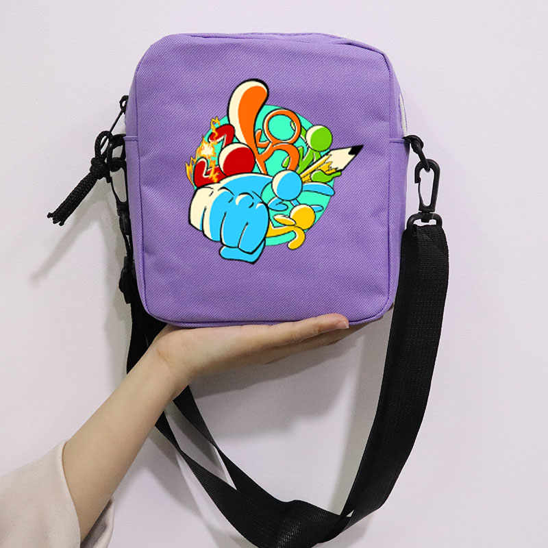 The Amazing Digital Circus School Bag Peripheral Oblique Bag Small Square Bag One Shoulder Oblique Backpack for Boy and Girls