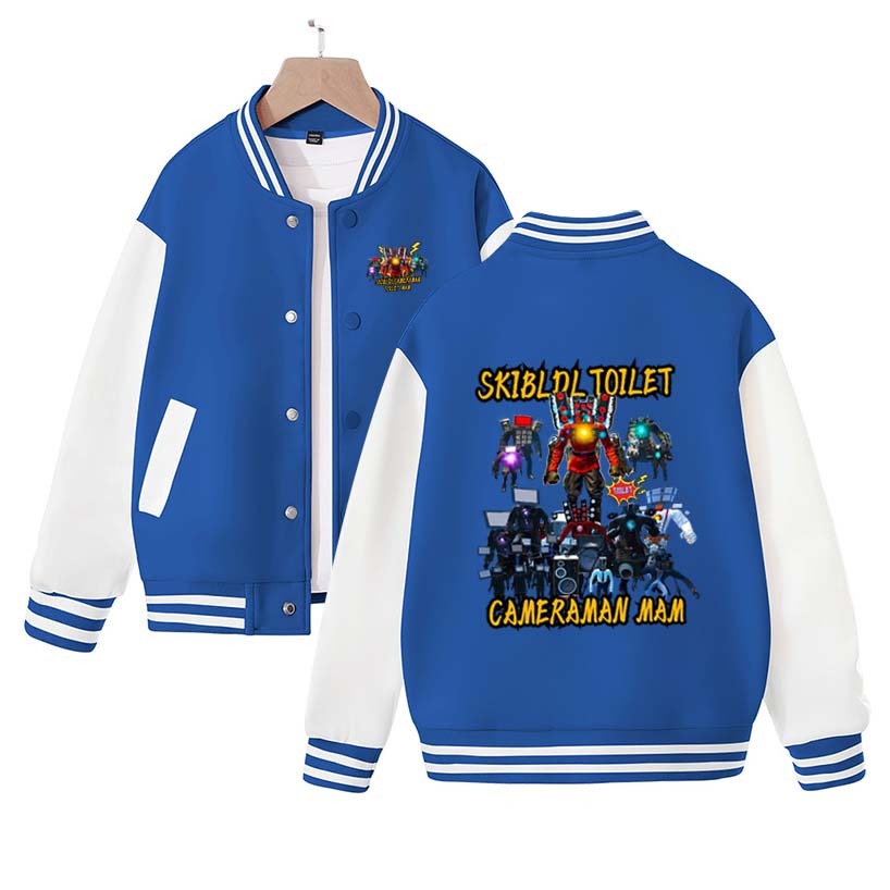Skibidi Toilet Jacket Children Skibidi Toilet Costume Kids Coat Cartoon Boys Girls Sports Baseball Uniform Clothes Christmas