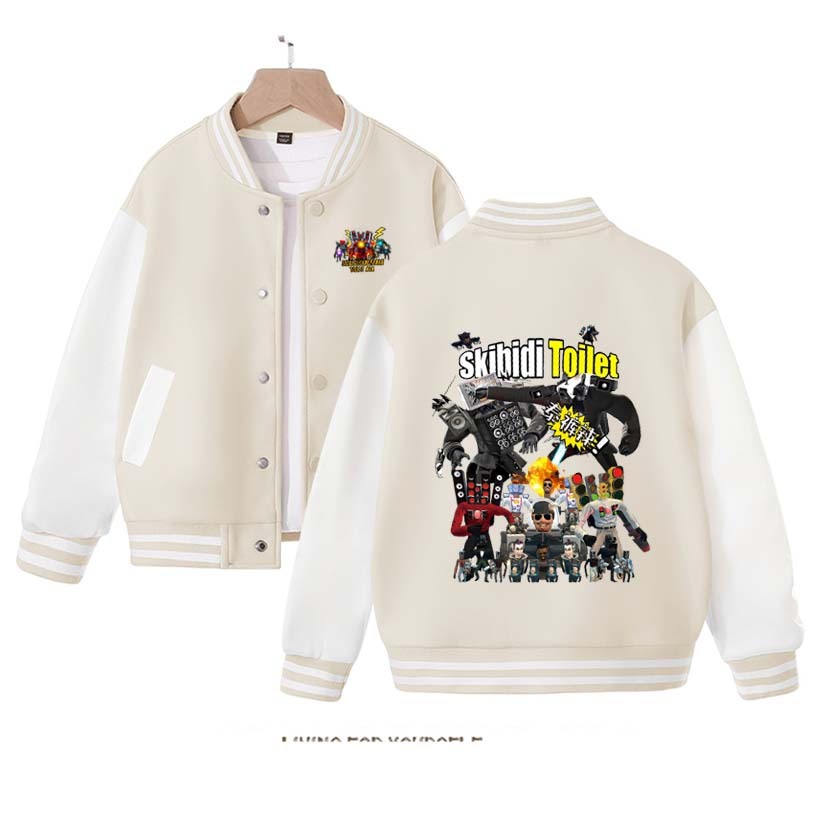 New Skibidi Toilet Jacket Children Skibidi Toilet Costume Kids Coat Cartoon Boys Girls Sports Baseball Uniform Clothes Christmas