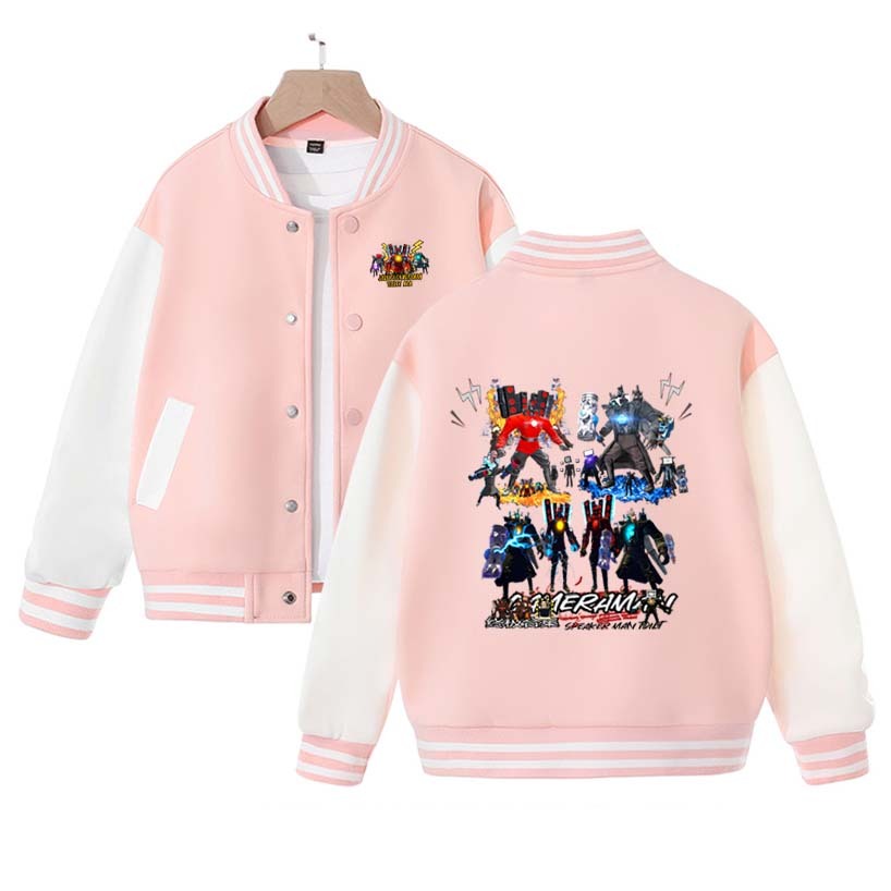 2023Skibidi Toilet Jacket Children Skibidi Toilet Costume Kids Coat Cartoon Boys Girls Sports Baseball Uniform Clothes Christmas