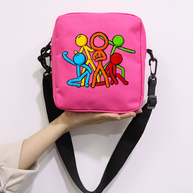 The Amazing Digital Circus School Bag Peripheral Oblique Bag Small Square Bag One Shoulder Oblique Backpack for Boy and Girls