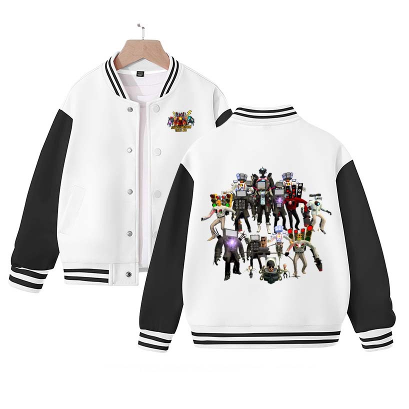 Toilet speakerman Jacket Children Skibidi Toilet Costume Kids Coat Cartoon Boys Girls Sports Baseball Uniform Clothes Christmas