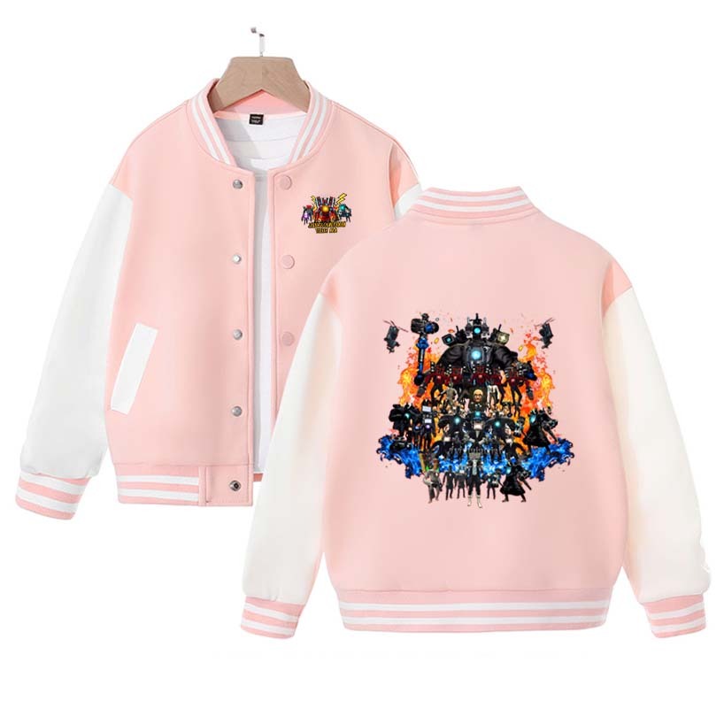 Skibidi Toilet Clothes Fashionable Children's Baseball Uniforms Boys and Girls Autumn Clothing Casual and Comfortable Jackets