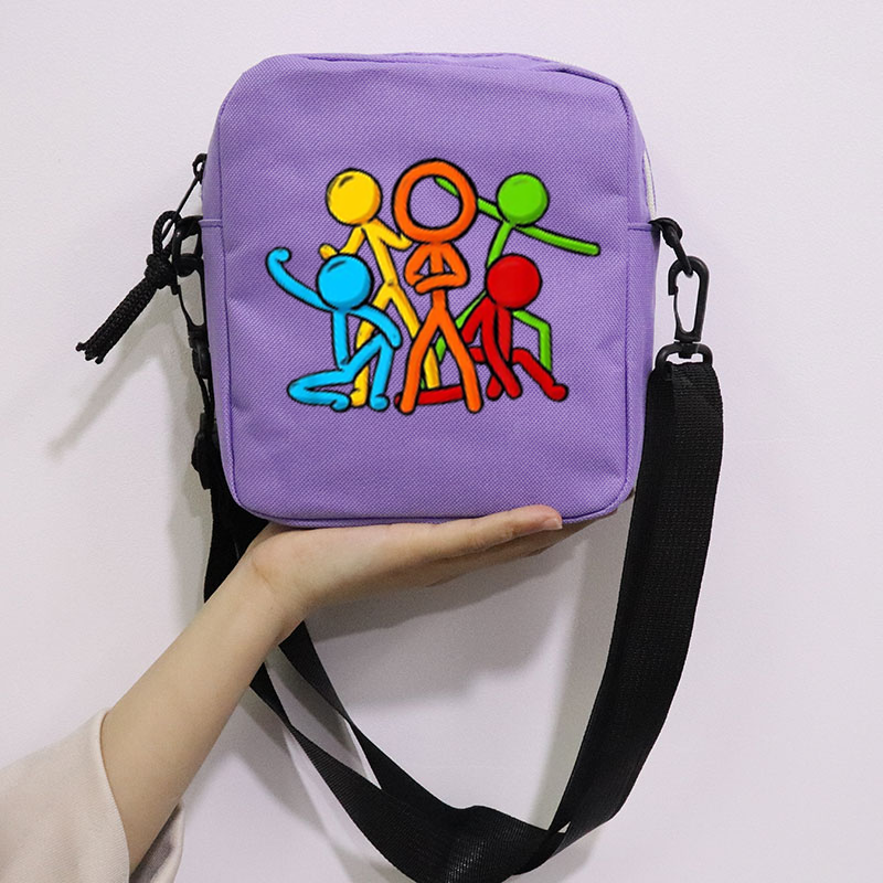The Amazing Digital Circus School Bag Peripheral Oblique Bag Small Square Bag One Shoulder Oblique Backpack for Boy and Girls