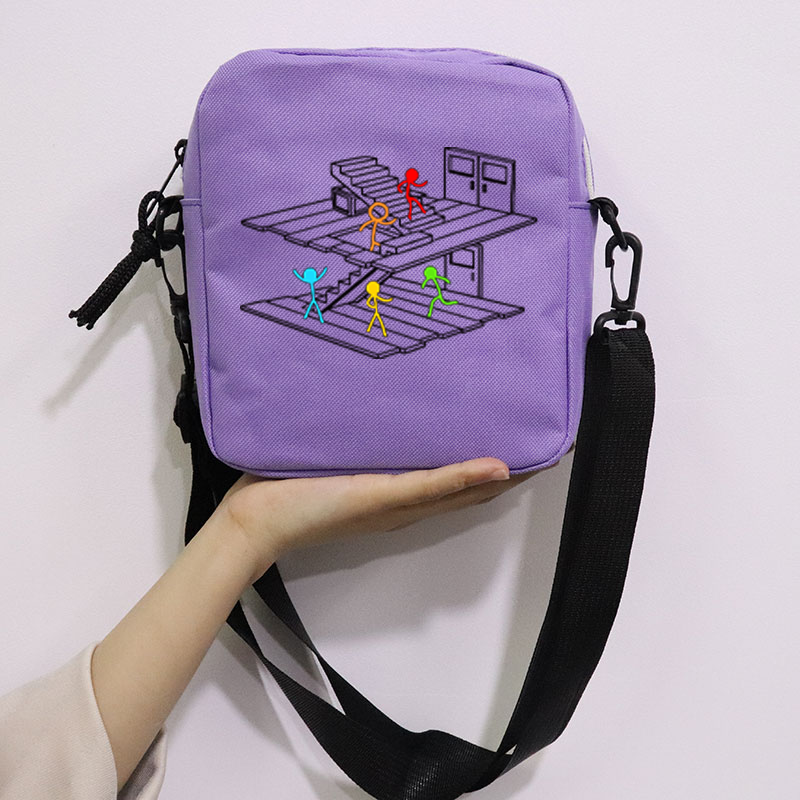 The Amazing Digital Circus School Bag Peripheral Oblique Bag Small Square Bag One Shoulder Oblique Backpack for Boy and Girls