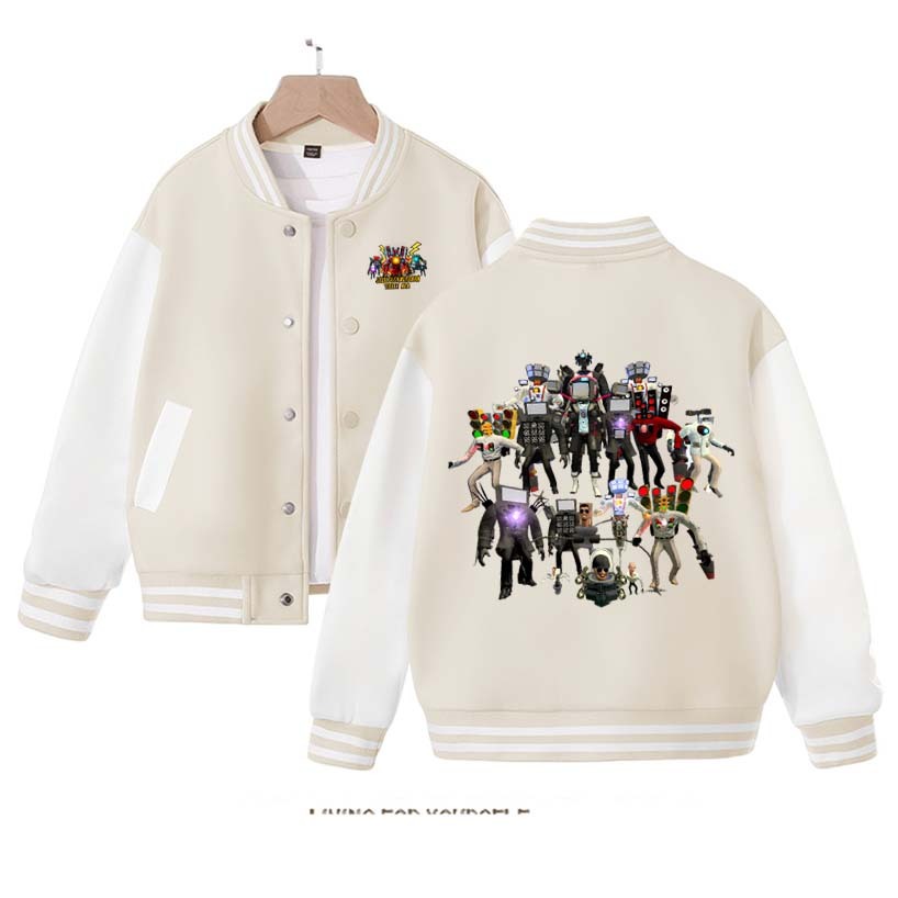 Toilet speakerman Jacket Children Skibidi Toilet Costume Kids Coat Cartoon Boys Girls Sports Baseball Uniform Clothes Christmas