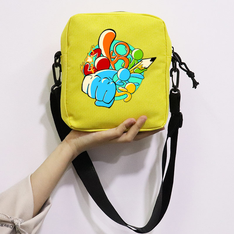 The Amazing Digital Circus School Bag Peripheral Oblique Bag Small Square Bag One Shoulder Oblique Backpack for Boy and Girls