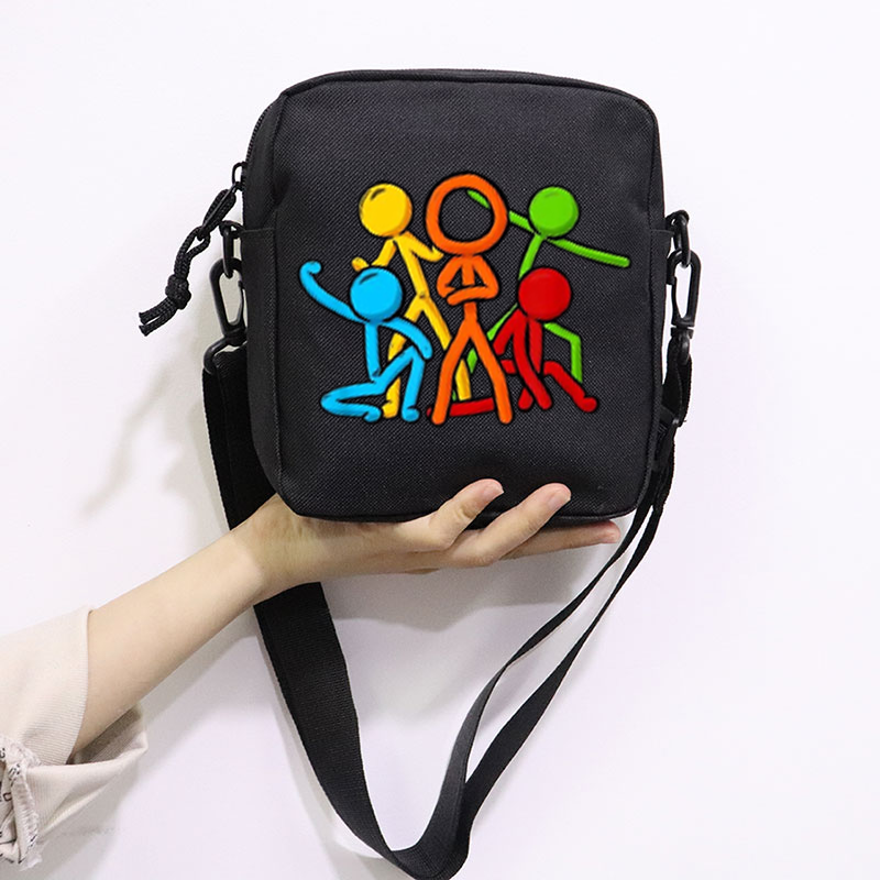 The Amazing Digital Circus School Bag Peripheral Oblique Bag Small Square Bag One Shoulder Oblique Backpack for Boy and Girls