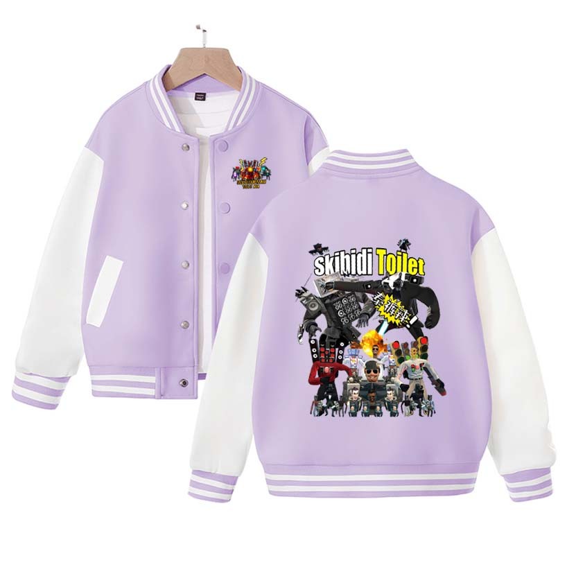 New Skibidi Toilet Jacket Children Skibidi Toilet Costume Kids Coat Cartoon Boys Girls Sports Baseball Uniform Clothes Christmas
