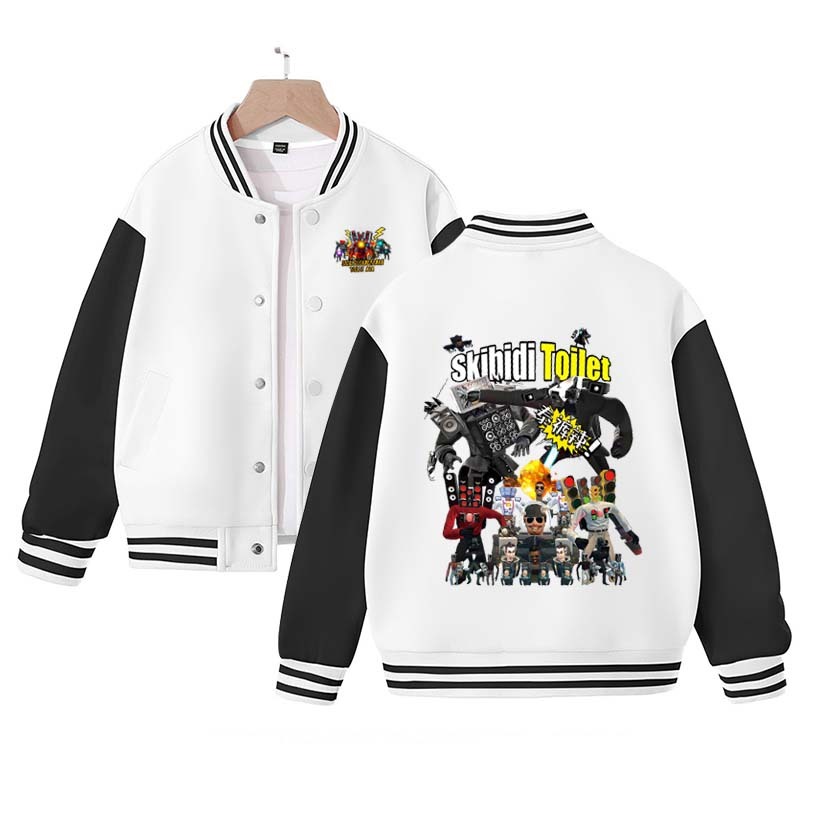 New Skibidi Toilet Jacket Children Skibidi Toilet Costume Kids Coat Cartoon Boys Girls Sports Baseball Uniform Clothes Christmas