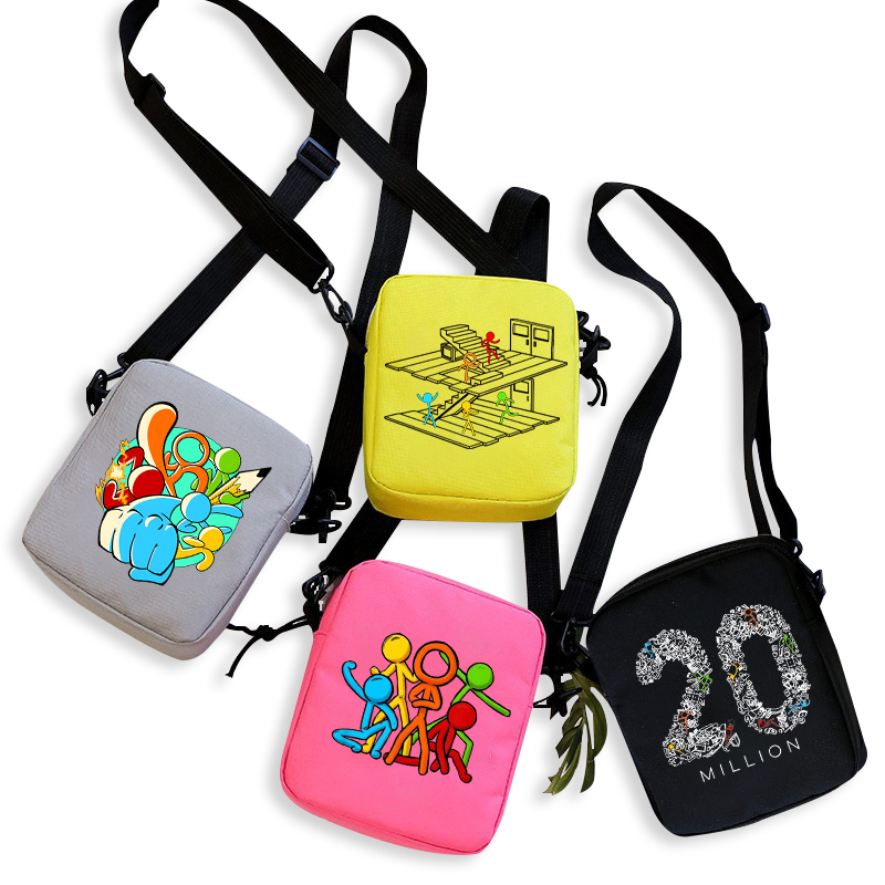 The Amazing Digital Circus School Bag Peripheral Oblique Bag Small Square Bag One Shoulder Oblique Backpack for Boy and Girls