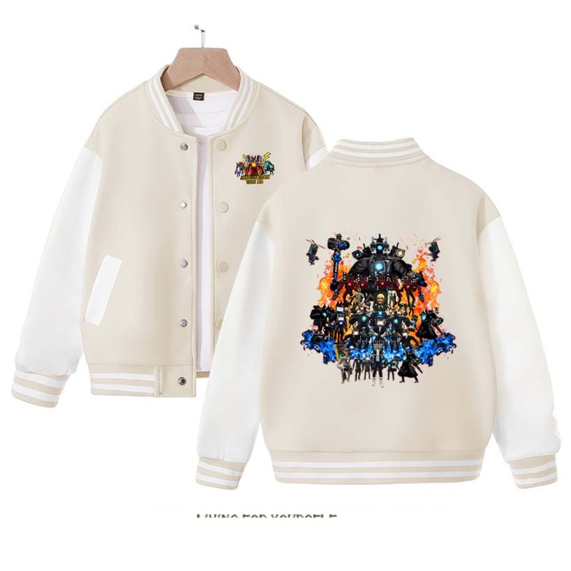 Skibidi Toilet Clothes Fashionable Children's Baseball Uniforms Boys and Girls Autumn Clothing Casual and Comfortable Jackets
