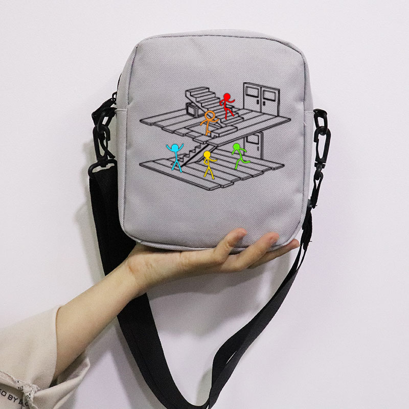 The Amazing Digital Circus School Bag Peripheral Oblique Bag Small Square Bag One Shoulder Oblique Backpack for Boy and Girls