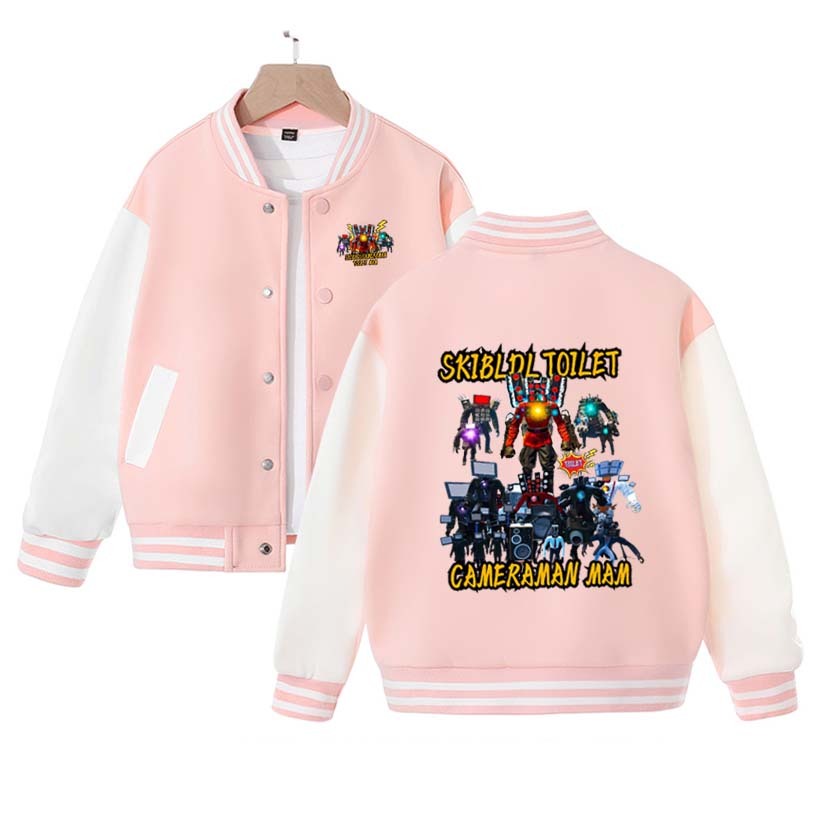 New Skibidi Toilet Jacket Children Skibidi Toilet Costume Kids Coat Cartoon Boys Girls Sports Baseball Uniform Clothes Christmas