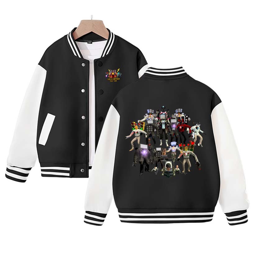 Toilet speakerman Jacket Children Skibidi Toilet Costume Kids Coat Cartoon Boys Girls Sports Baseball Uniform Clothes Christmas